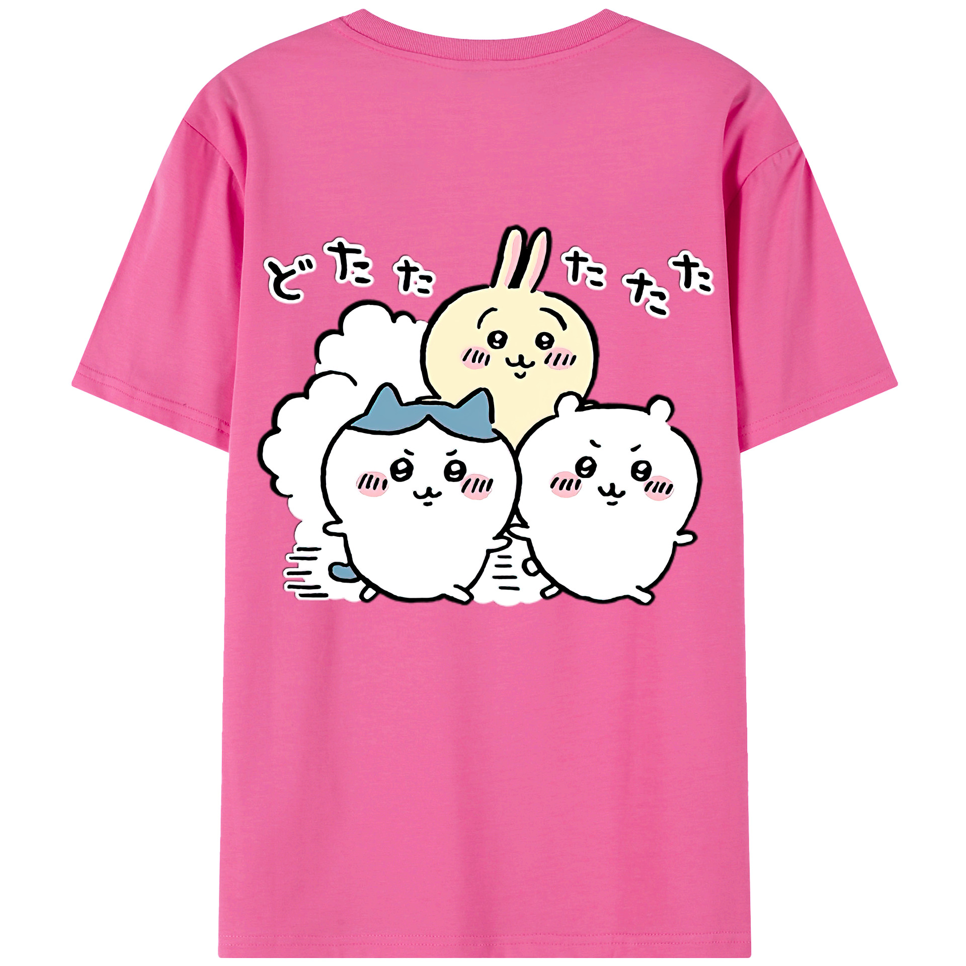 （画像用） ちいかわ ハチワレ Chii-kawa hachiware レディース半袖Tシャツ(バックプリント)